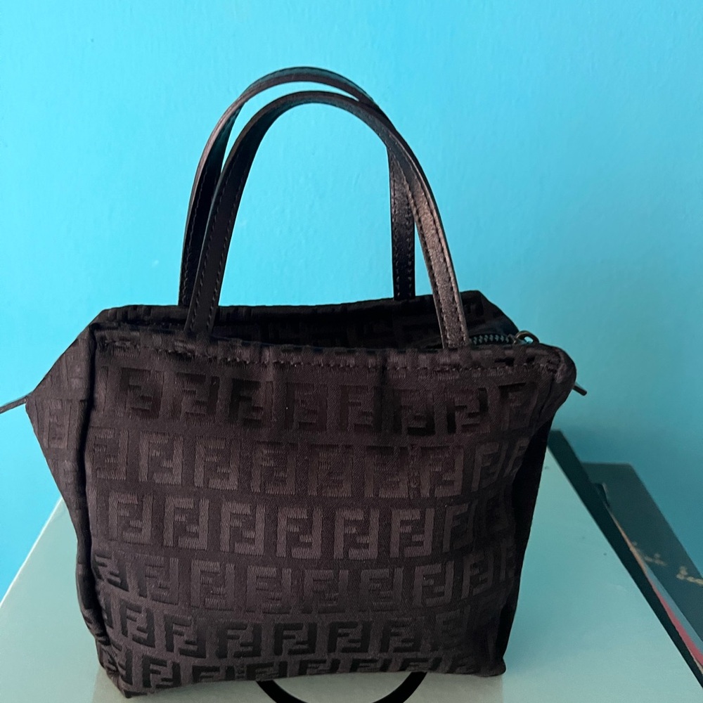 Gorgeous Mini Fendi Black Tote Bag with Iconic FF Monogram
